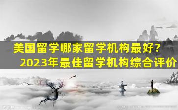 美国留学哪家留学机构最好？ 2023年最佳留学机构综合评价